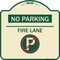 Signmission No Parking Fire Lane W/ No Parking Heavy-Gauge Aluminum Architectural Sign, 18" x 18", TG-1818-23810 A-DES-TG-1818-23810 - alternate 1